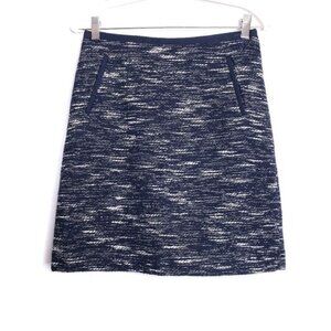 Talbots Black & White Tweed Wool Blend Career Mini Skirt Women's Size 2 Petite